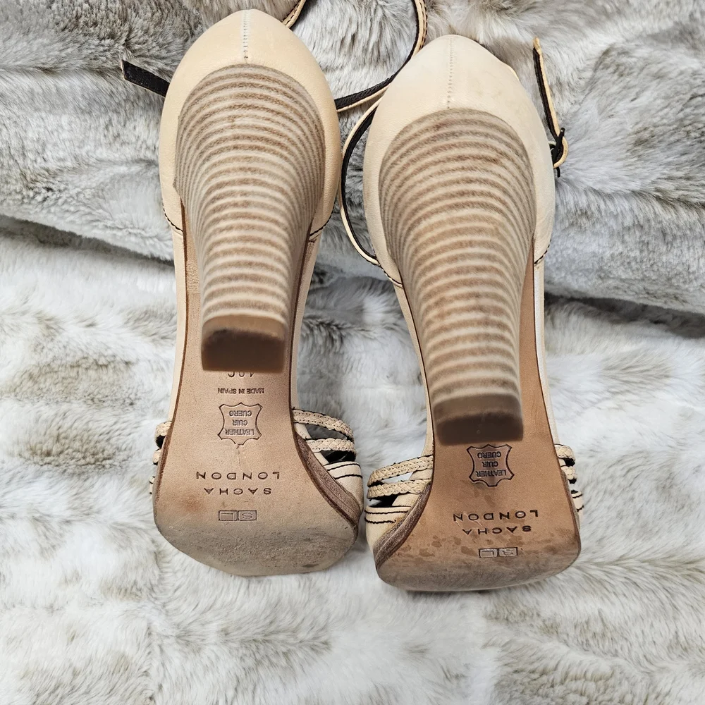 Sacha London Beige and Black Heels‎